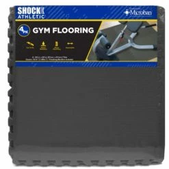 NA Shock Athletic Gym Flooring Tiles, 24-in, 4-pk