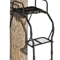 NA Big Game Warrior Pro Single 1-Person Ladder Tree Stand W/ Seat & Armrests For Hunting, 16-ft