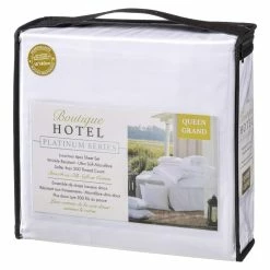 NA Boutique Hotel Platinum Series Luxurious 500 Thread Count Sheet Set, King, 4-pc
