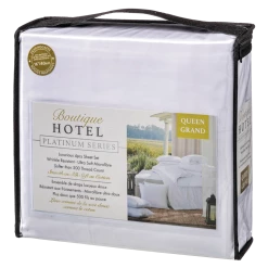 NA Boutique Hotel Platinum Series Luxurious 500 Thread Count Sheet Set, Queen, 4-pc