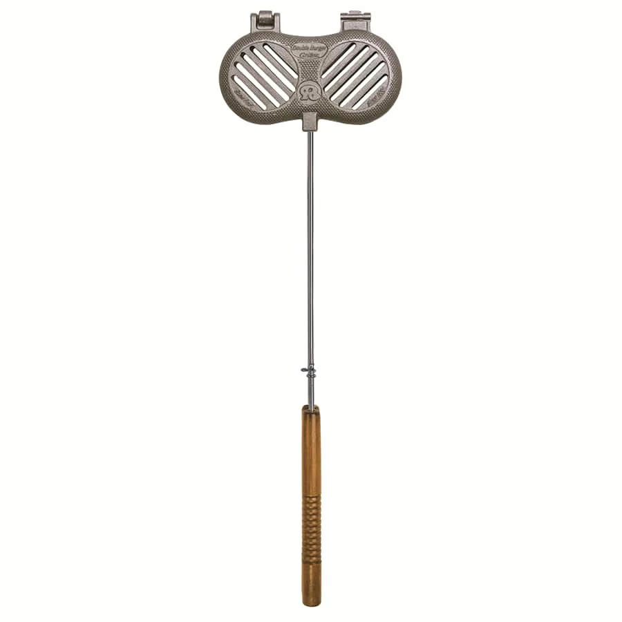 NA Rome Wilderness Cast Iron Double Grill Iron, With Wood Handle, 28-in 1 NA Rome Wilderness Cast Iron Double Grill Iron, With Wood Handle, 28-in