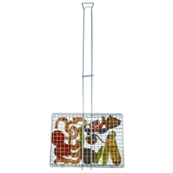 NA Rome Chrome Plated Steel Outdoor Grill Basket, 11 X 8 X 1.5-in