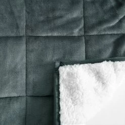 NA Hooded Weighted Velvet Sherpa Throw, Green, 10-lbs -NA-The Wonderful Everyday hooded weighted velvet sherpa throw green 37fa2bf9 b965 4d54 ba2c be18432d7292