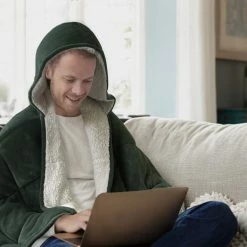 NA Hooded Weighted Velvet Sherpa Throw, Green, 10-lbs -NA-The Wonderful Everyday hooded weighted velvet sherpa throw green 4d0d8b84 0fae 41e4 b3ea 4f1b9ed63e6d