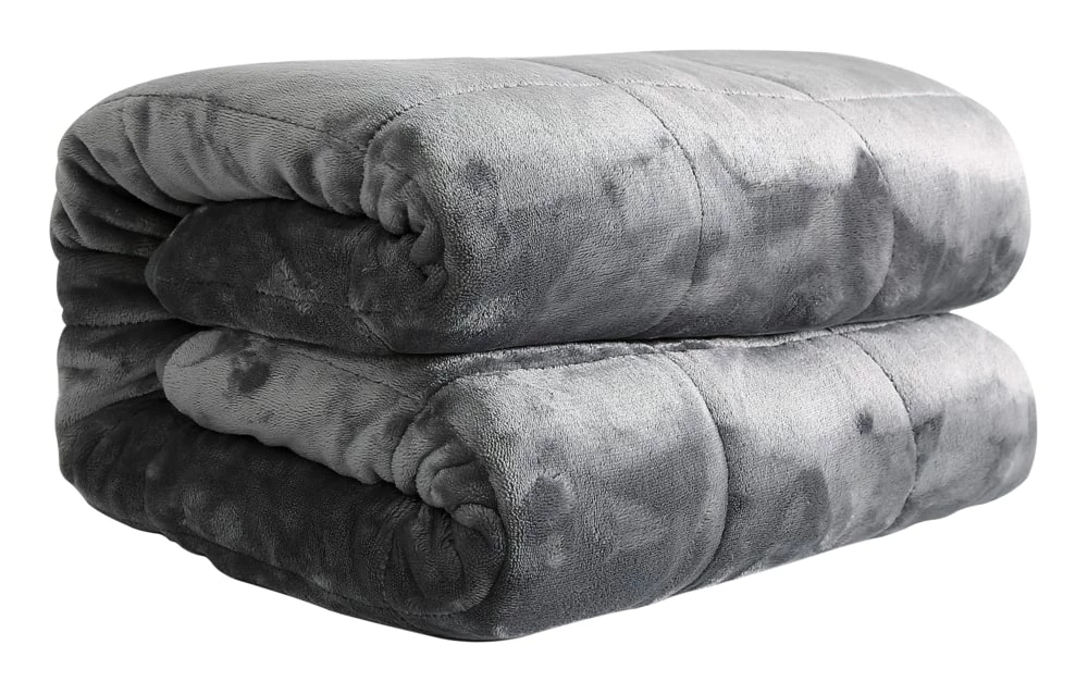 NA Hooded Weighted Velvet Sherpa Throw, Grey, 10-lbs 3 NA Hooded Weighted Velvet Sherpa Throw, Grey, 10-lbs - Image 3