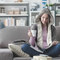 NA Hooded Weighted Velvet Sherpa Throw, Grey, 10-lbs 16 NA Hooded Weighted Velvet Sherpa Throw, Grey, 10-lbs -NA-The Wonderful Everyday hooded weighted velvet sherpa throw grey 345b71a4 1d71 435c 9f81 89dd4d9f0eea