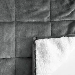 NA Hooded Weighted Velvet Sherpa Throw, Grey, 10-lbs 20 NA Hooded Weighted Velvet Sherpa Throw, Grey, 10-lbs -NA-The Wonderful Everyday hooded weighted velvet sherpa throw grey 365e19c3 99de 4a3c b93f 4d67af74d0f6