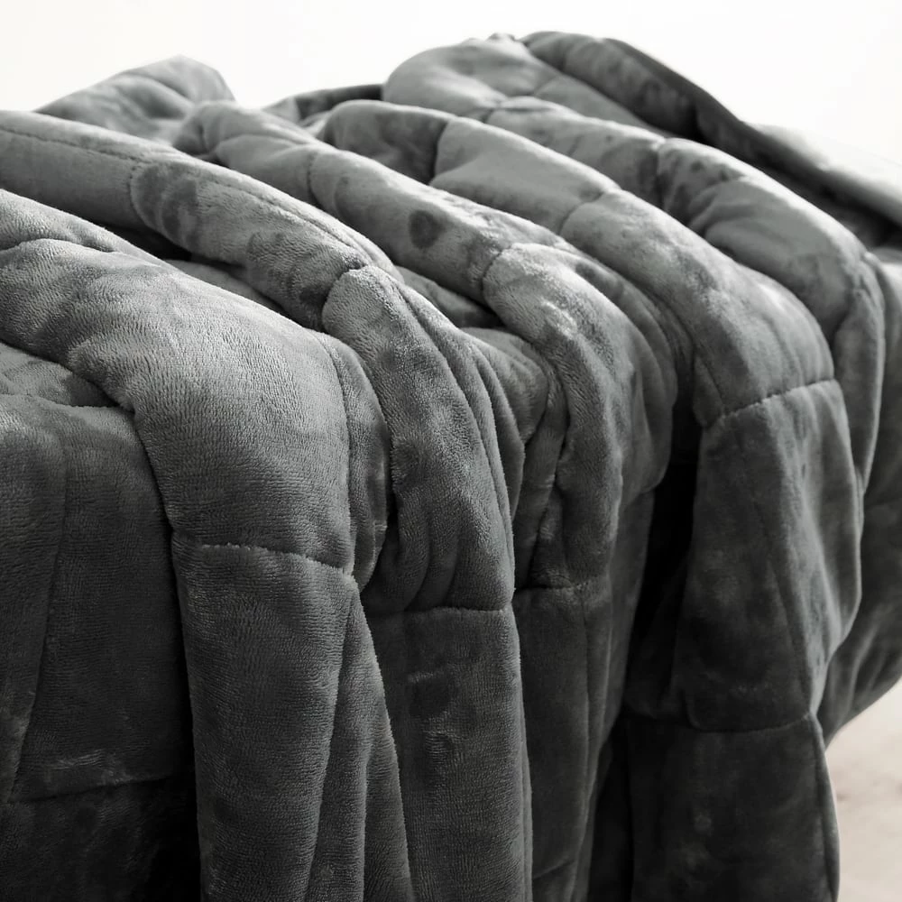 NA Hooded Weighted Velvet Sherpa Throw, Grey, 10-lbs 9 NA Hooded Weighted Velvet Sherpa Throw, Grey, 10-lbs - Image 9