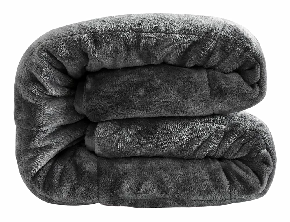 NA Hooded Weighted Velvet Sherpa Throw, Grey, 10-lbs 4 NA Hooded Weighted Velvet Sherpa Throw, Grey, 10-lbs - Image 4