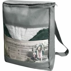 NA Hooded Weighted Velvet Sherpa Throw, Grey, 10-lbs 15 NA Hooded Weighted Velvet Sherpa Throw, Grey, 10-lbs -NA-The Wonderful Everyday hooded weighted velvet sherpa throw grey 674c7822 0c44 45c3 b282 85cb81d10bf1