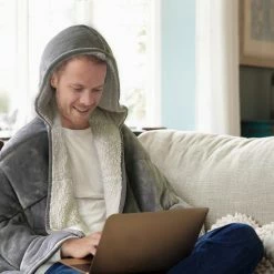 NA Hooded Weighted Velvet Sherpa Throw, Grey, 10-lbs 18 NA Hooded Weighted Velvet Sherpa Throw, Grey, 10-lbs -NA-The Wonderful Everyday hooded weighted velvet sherpa throw grey c2da2ca6 6235 4958 a761 901882413d26