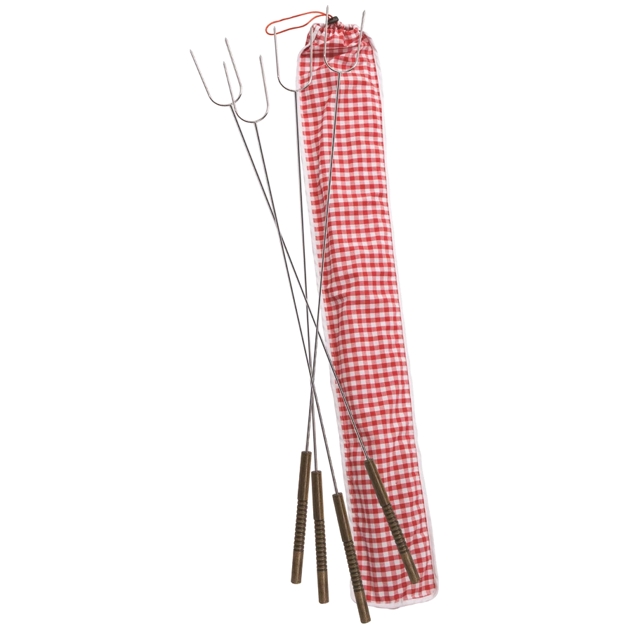 NA Rome Chrome Plated Steel Camp Hot Dog Grill Fork Set With Storage Bag, 34-in, 4-pk 3 NA Rome Chrome Plated Steel Camp Hot Dog Grill Fork Set With Storage Bag, 34-in, 4-pk - Image 3