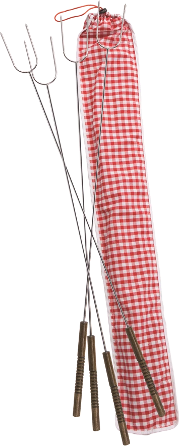 NA Rome Chrome Plated Steel Camp Hot Dog Grill Fork Set With Storage Bag, 34-in, 4-pk 1 NA Rome Chrome Plated Steel Camp Hot Dog Grill Fork Set With Storage Bag, 34-in, 4-pk