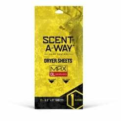 NA Hunters Specialties Scent-A-Way® MAX Hunting Odourless Dryer Sheets, 6.5 X 9-in, 15-pk