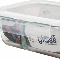 NA Divided Glass Locklid Container, 600-mL