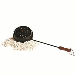 Rome Enamel Round Popcorn Popper With Wooden Handle For Campsite -NA-The Wonderful Everyday popcorn popper 8d345342 bddf 47c8 8075 b7d01f8e1474
