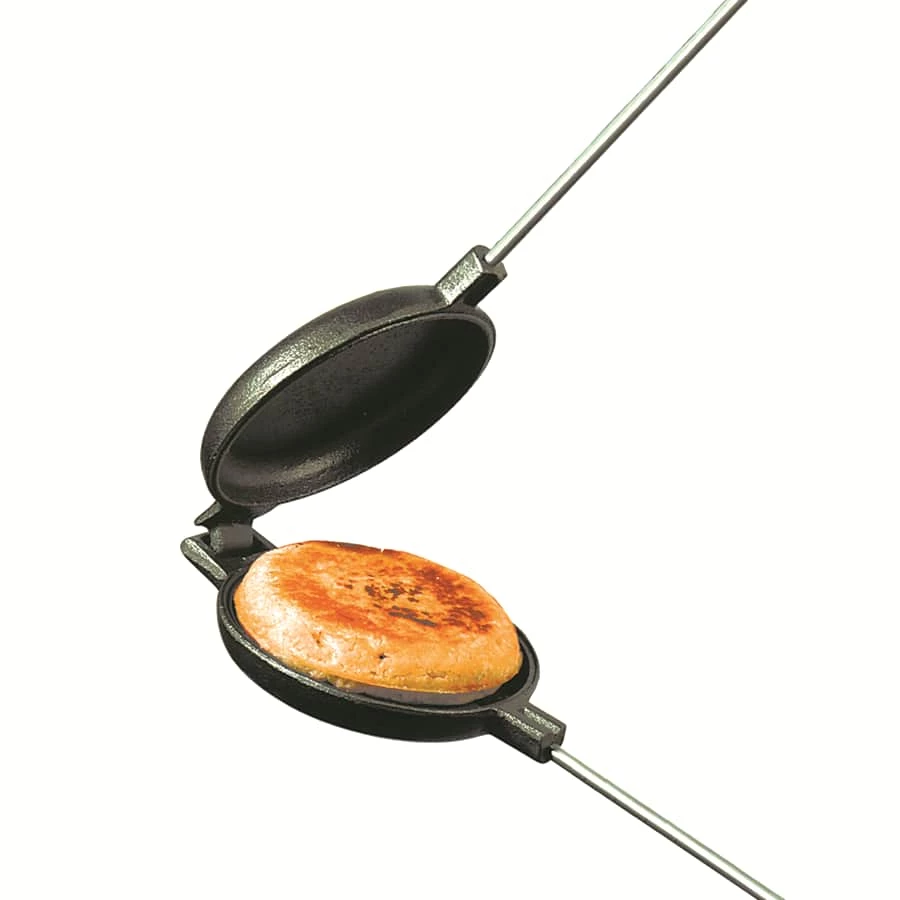 Rome Original Cast Iron Round Pie Iron With Wood Handle, 28-in 2 Rome Original Cast Iron Round Pie Iron With Wood Handle, 28-in - Image 2