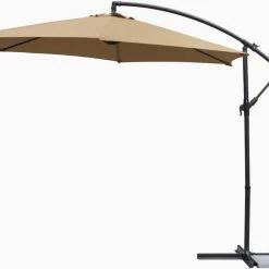 NA Offset Aluminum Umbrella, Tan, 10-ft